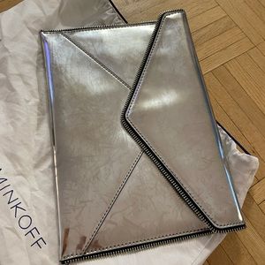 Rebecca Minkoff silver clutch